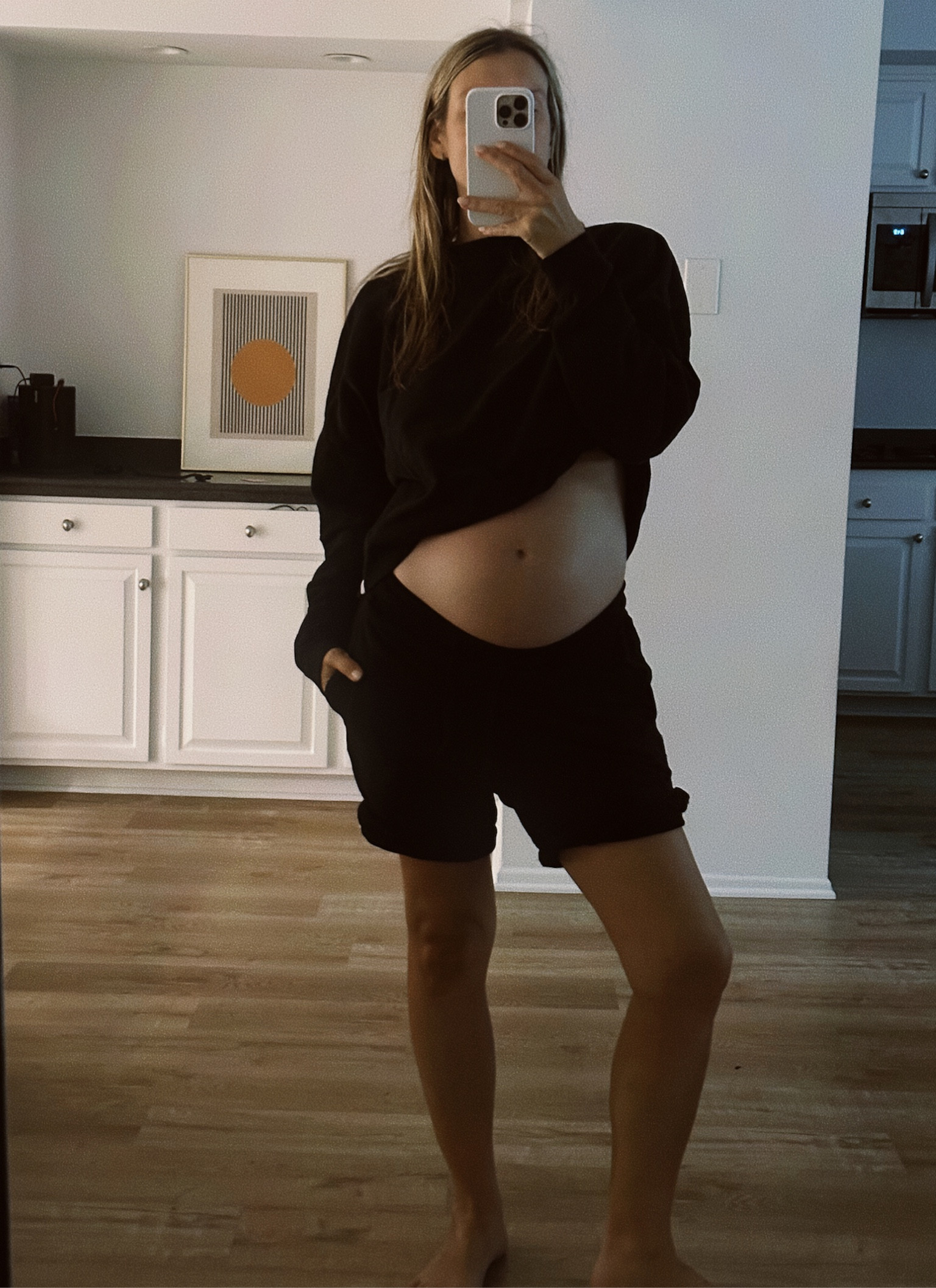 Pregnancy friendly comfy sweat pants set. Bump weekend cozy style, matching set. Mix of sweats and hoodies available I’m wearing the longer shorts in size 2  

#LTKstyletip #LTKbump #LTKfindsunder100