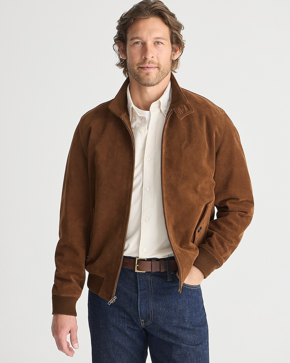 Harrington jacket in Italian suede | J. Crew US