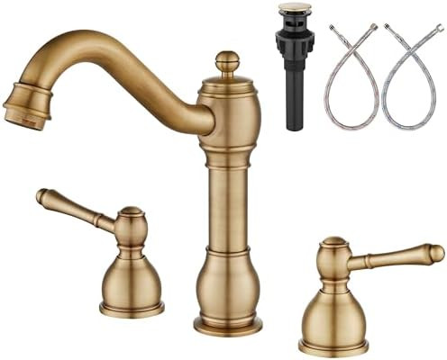 Aolemi 8 Inch Widespread Bathroom Sink Faucet 3 Hole Deck Mount Vanity Basin Mixer Tap with Pop U... | Amazon (US)