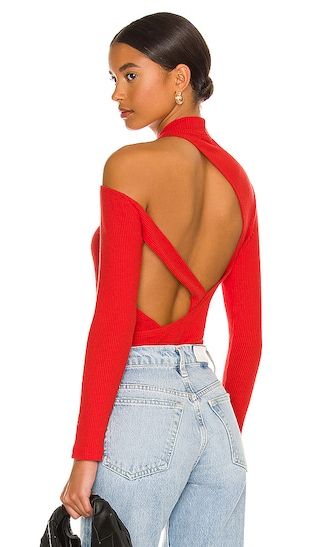 Autolux Sweater Rib Bodysuit in Tomato | Revolve Clothing (Global)