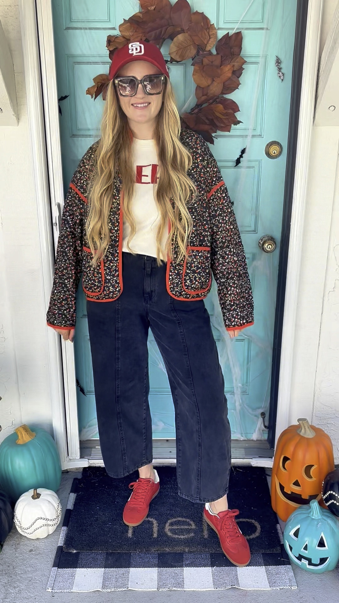 Cutest little quilted jacket for fall! Love the red detailing that adds a trending pop for the season 🍂❤️

Wearing L in jacket and shirt, size 10 in barrel jeans at 150 lbs and 5’7” for reference. Shoes fit TTS! 

Fall outfit idea, fall outfit inspo, quilted jacket, free people style, free people look for less, barrel jeans, graphic tee, target fall outfit, target fall style, red accessories, red sambas, elevated casual outfit, mom style, fall fashion 

#LTKFindsUnder50 #LTKStyleTip #LTKSeasonal