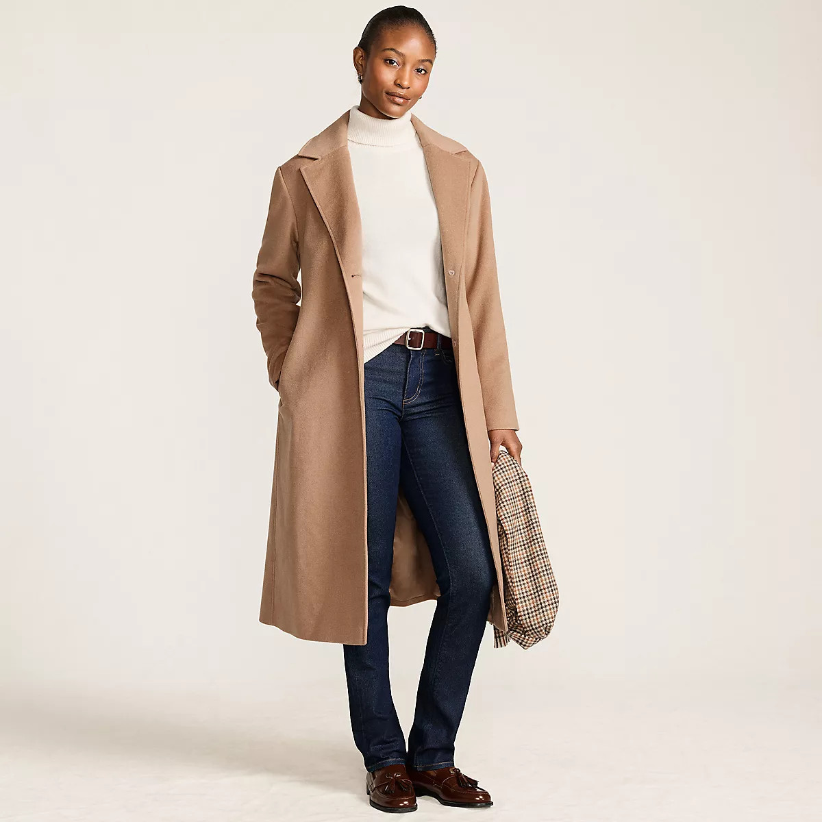 Women's Wool Wrap Long Coat | Lands' End (US)