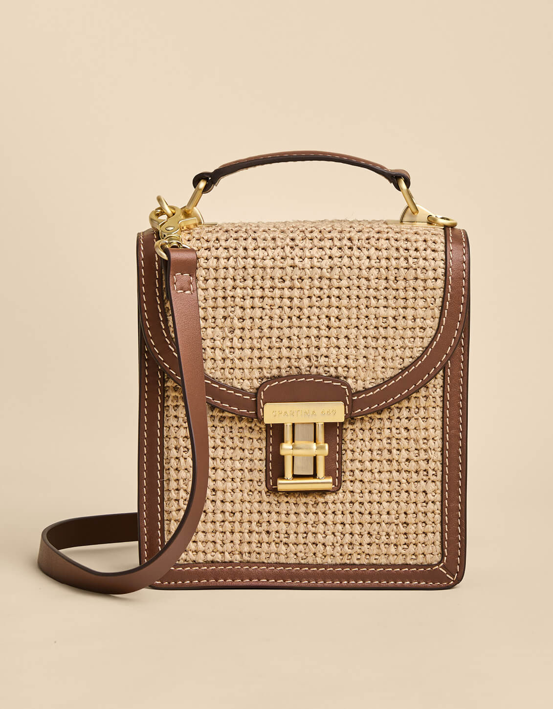 Straw Case Crossbody Natural/Brown | Spartina 449