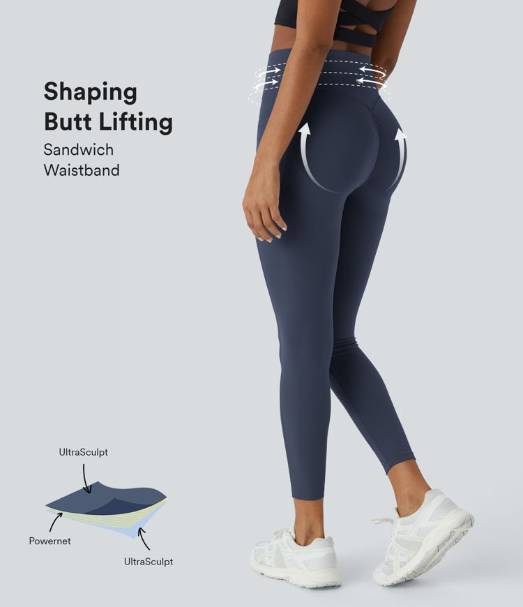 Women’s SoCinched High Waisted Scrunch Butt Lifting Tummy Control Side Pocket Shaping Training ... | HALARA