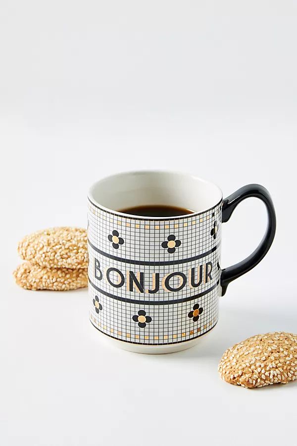 Bistro Tile Bonjour Mug | Anthropologie (US)