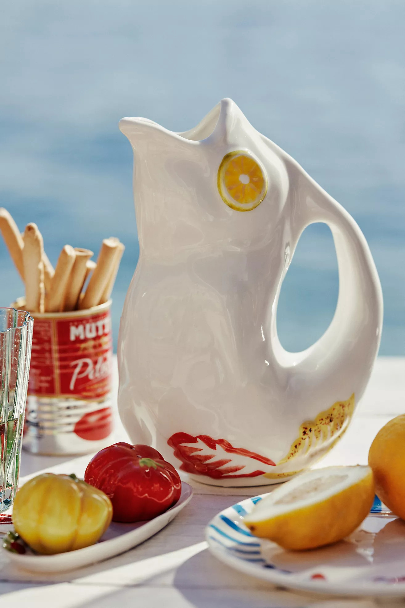 Micola Stoneware Fish Pitcher | Anthropologie (US)