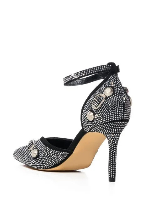 AZALEA WANG BREAK THE RULES EMBELLISHED PUMP IN BLACK | AKIRA