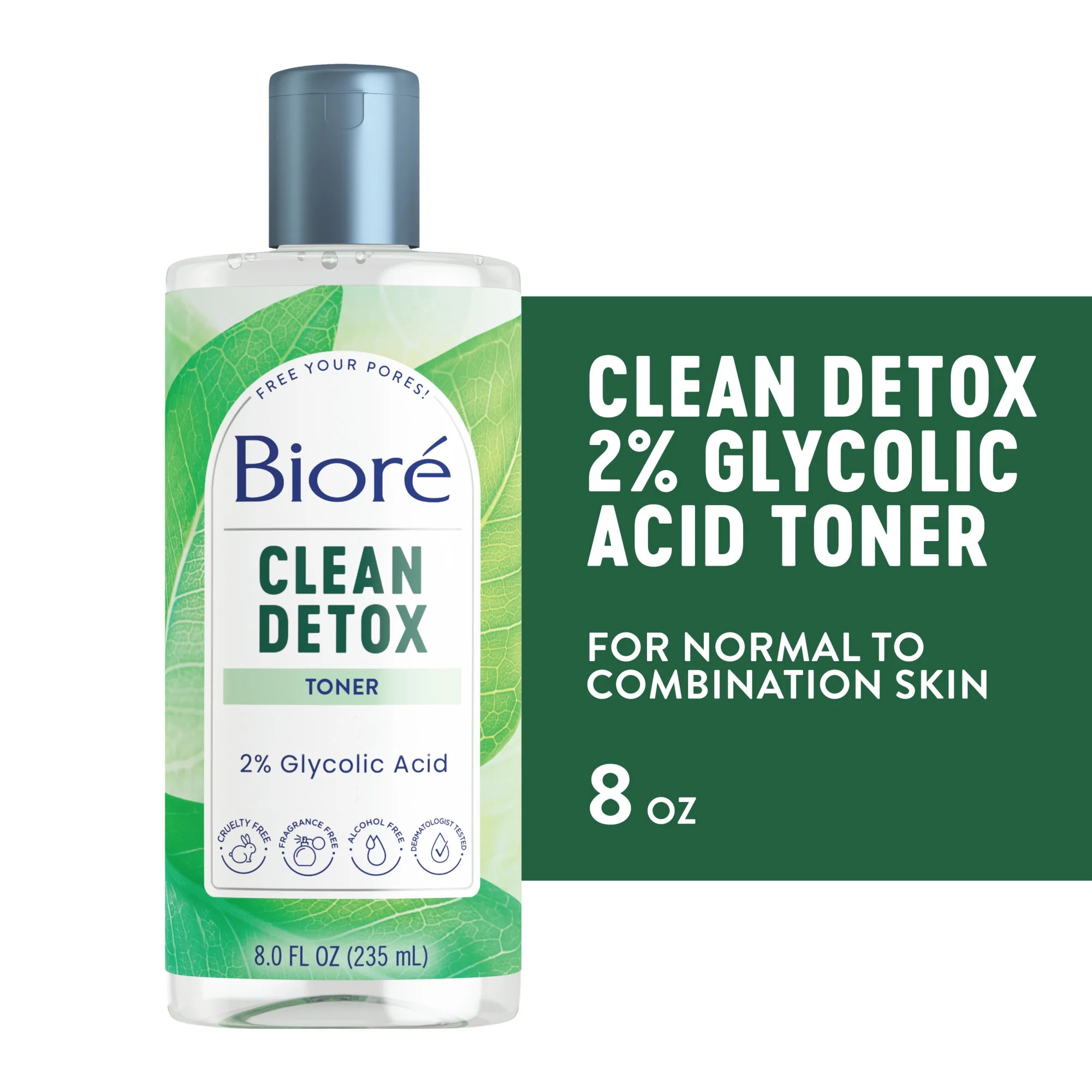 Bioré Clean Detox Sensitive Skin Toner, Exfoliating Toner, Alcohol Free Facial Toner, 2% Glycol... | Walmart (US)