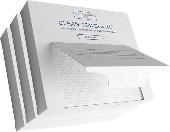 Clean Skin Club Clean Towels XL®, Travel Packs 100% USDA Biobased Disposable Face Towel, Eczema ... | Amazon (US)