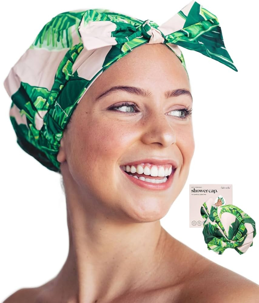 Kitsch Luxury Shower Cap for Women Waterproof - Reusable Shower Cap, Hair Cap for Shower, Waterpr... | Amazon (US)