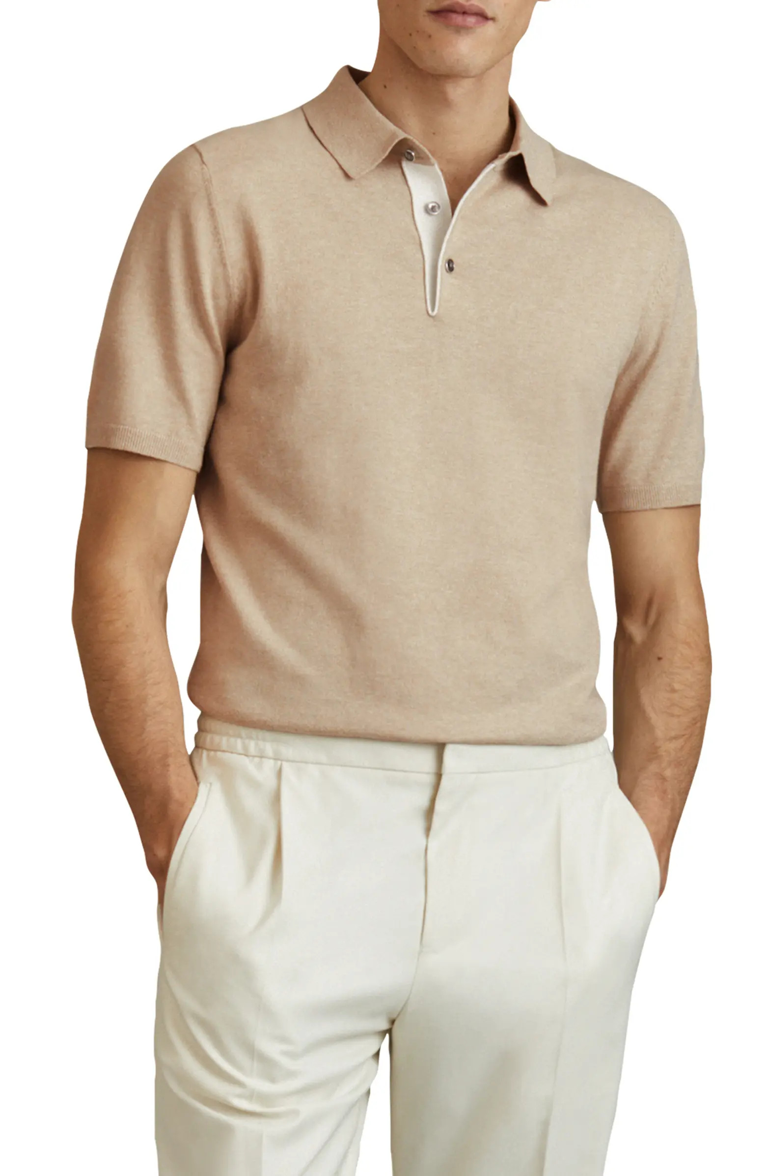 Reiss Finch Heathered Polo Sweater | Nordstrom | Nordstrom