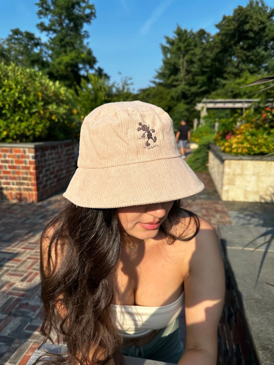 Embroidered Beige Mickey Bucket Hat - Etsy | Etsy (US)