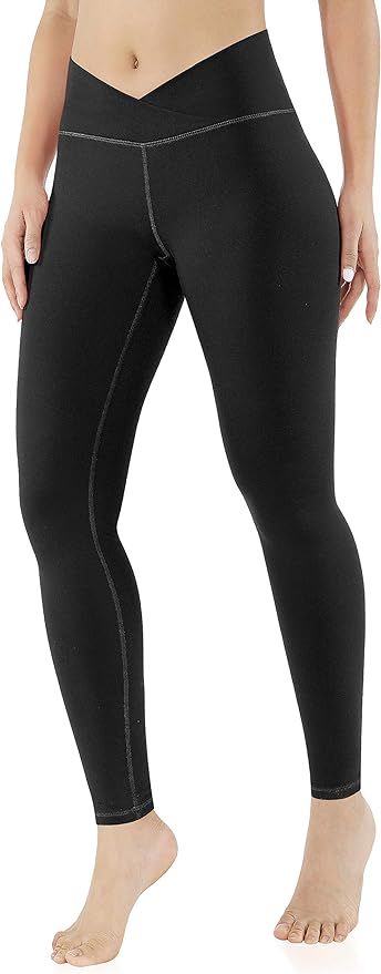 ODODOS Women's Cross Waist Yoga Leggings, Workout Running Gym Leggings | Amazon (US)