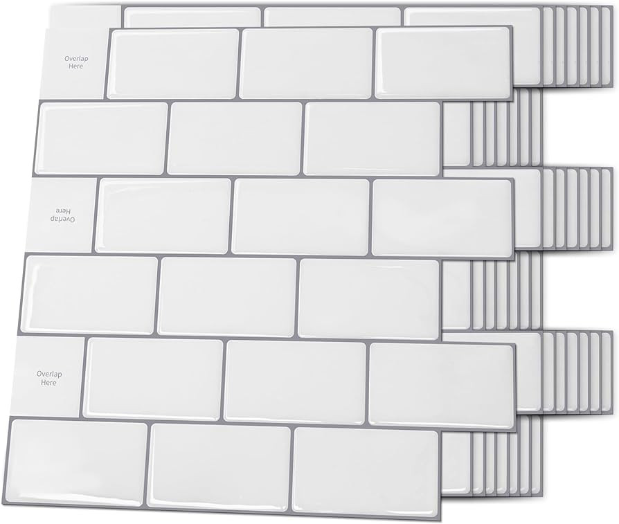 Art3d Backsplash Tile for Kitchen Peel and Stick, 10-Sheet Stick on Subway Tiles for Kitchem, Bat... | Amazon (US)
