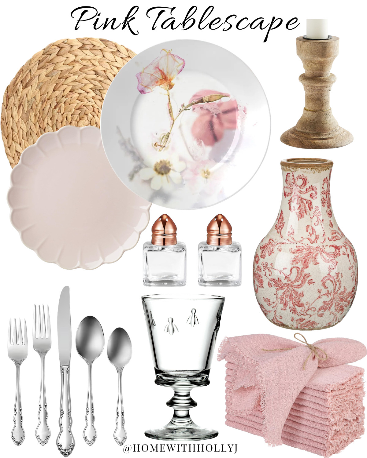 Soft pink + floral details = the prettiest tablescape for spring & summer hosting 🌸💗
Mixing blush linens, floral plates, and natural textures creates an effortlessly elegant table your guests will LOVE.

Tap to shop this pink tablescape look on LTK & recreate it for your next brunch, shower, or dinner party ✨

#LTKHome #LTKStyle #TablescapeInspo #SpringDecor #SummerEntertaining #PinkAesthetic #HomeDecorFinds #LTKSeasonal #HostessWithTheMostess #ElegantLiving #HomeWithHollyJ #ShopHollyJHome 

 #LTKfoodie #LTKSeasonal #LTKHome