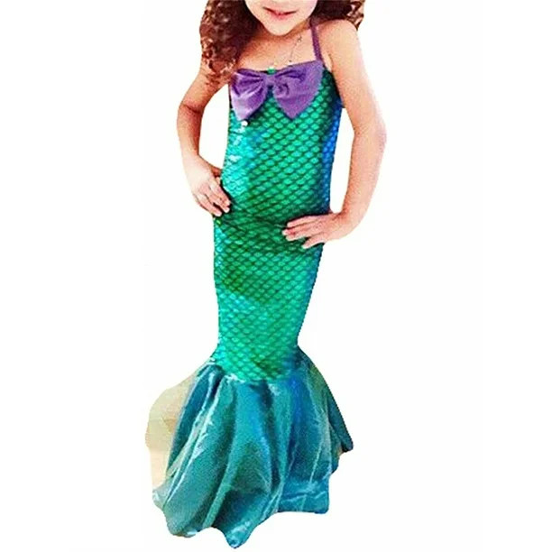 Inevnen Little Girls Ariel Sequin Mermaid Princess Dresses Costume Party Dress Up Outfit - Walmar... | Walmart (US)