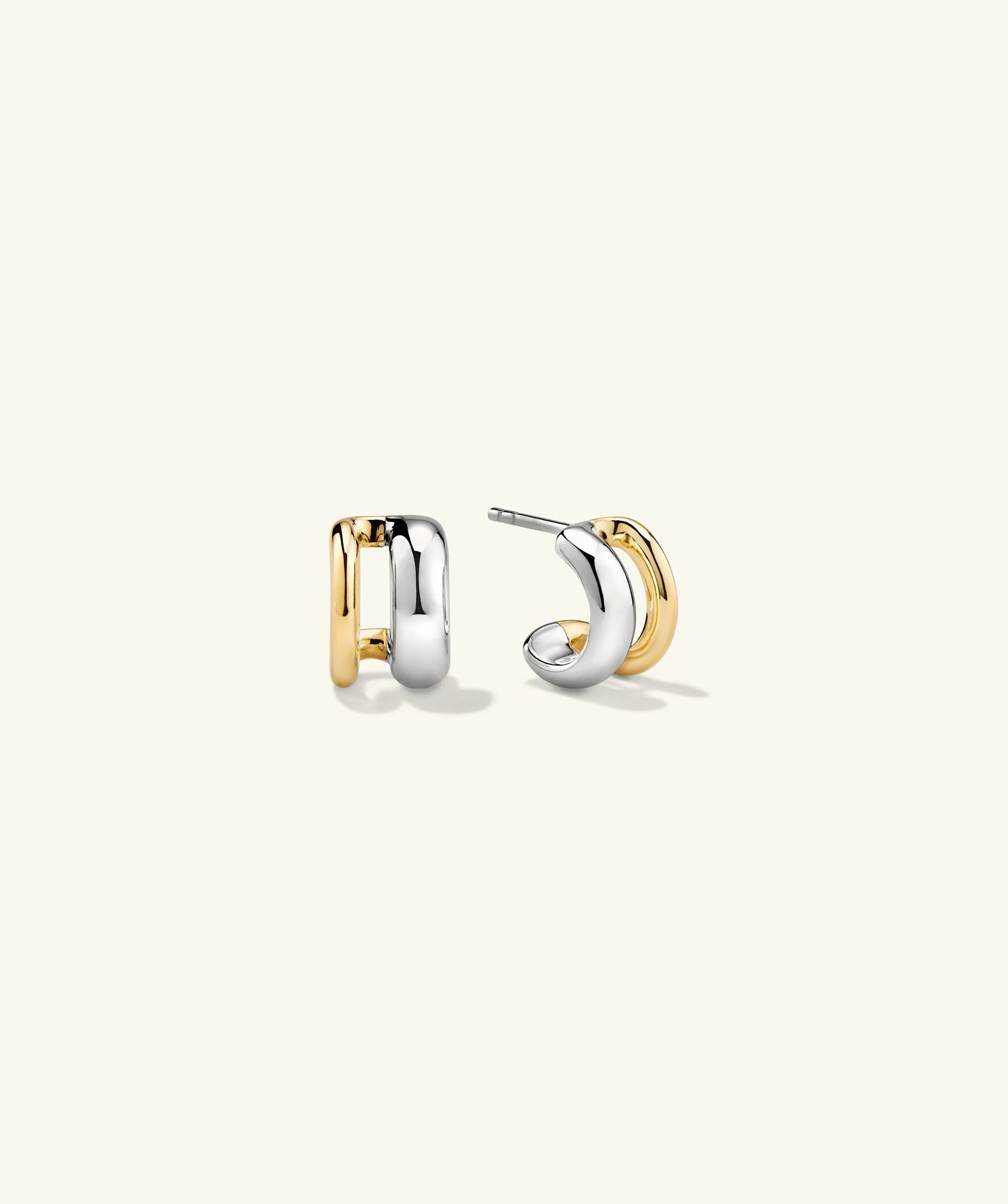 Duet Mixed Huggie Hoops | Mejuri Fine Crew