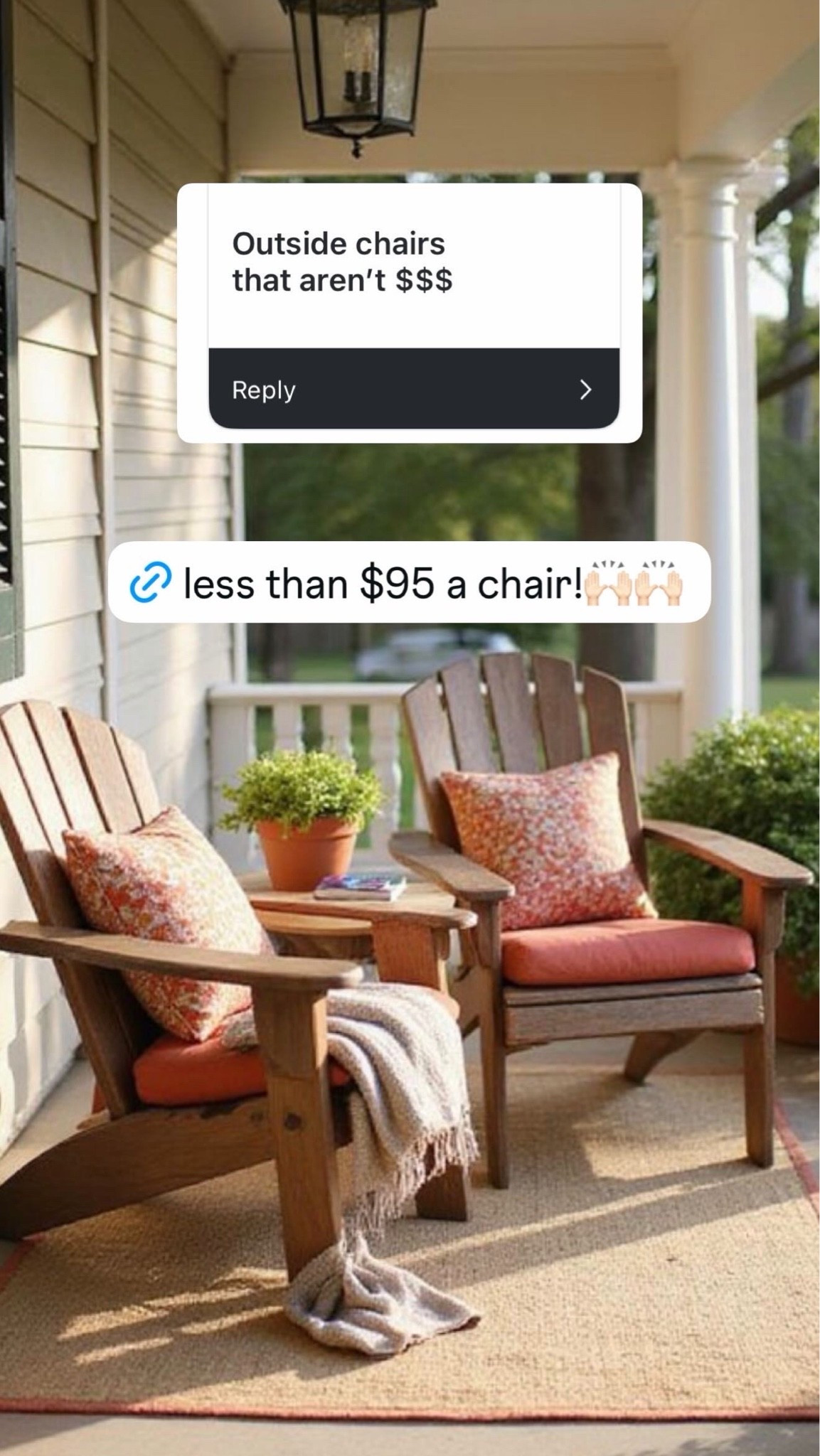 If you’re updating your outdoor space this season, these Adirondack-style patio chairs are such a good find. Sharing a few of my favorite Wayfair options that are currently on sale and give that cozy, elevated backyard look without overspending.





adirondack chairs, outdoor patio chairs, wayfair outdoor furniture, patio chairs on sale, affordable outdoor furniture, outdoor seating ideas, backyard patio ideas, outdoor chairs for patio, modern adirondack chairs, outdoor living space ideas, memorial day patio sale, patio decorating ideas, neutral outdoor decor, luxury look for less outdoor furniture

#LTKHome #LTKSaleAlert