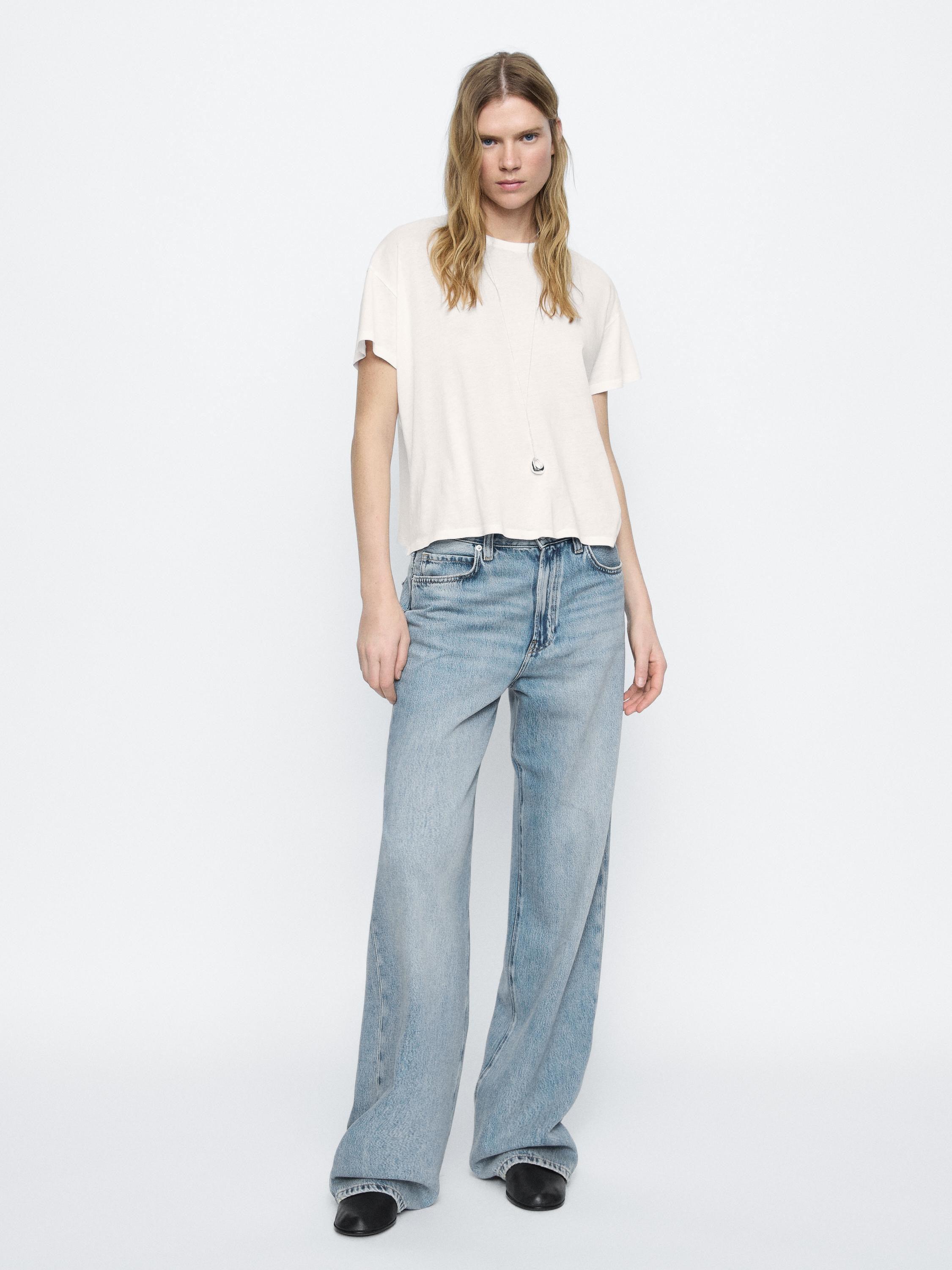 High-waist wide-leg jeans | Massimo Dutti US