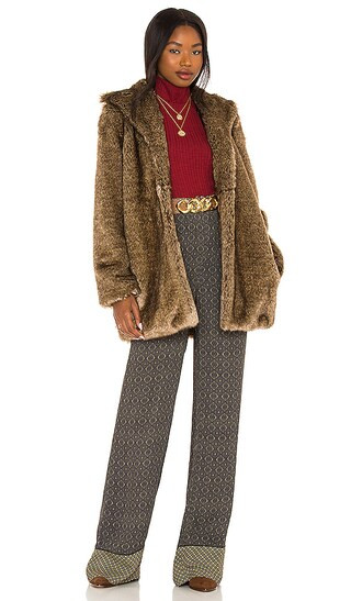 x REVOLVE Savoy Coat in Brown Multi | Revolve Clothing (Global)