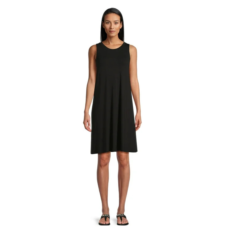 Time and Tru Women's Sleeveless Knit Swing Dress, Sizes XS-XXXL - Walmart.com | Walmart (US)