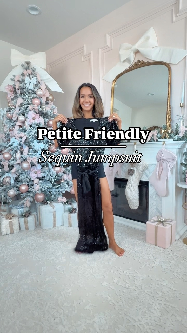 Petite sequin jumpsuit 

wearing size 00 petite 

Fits amazing and has pockets! no alterations needed 

#LTKHoliday #LTKCyberWeek #LTKWatchNow