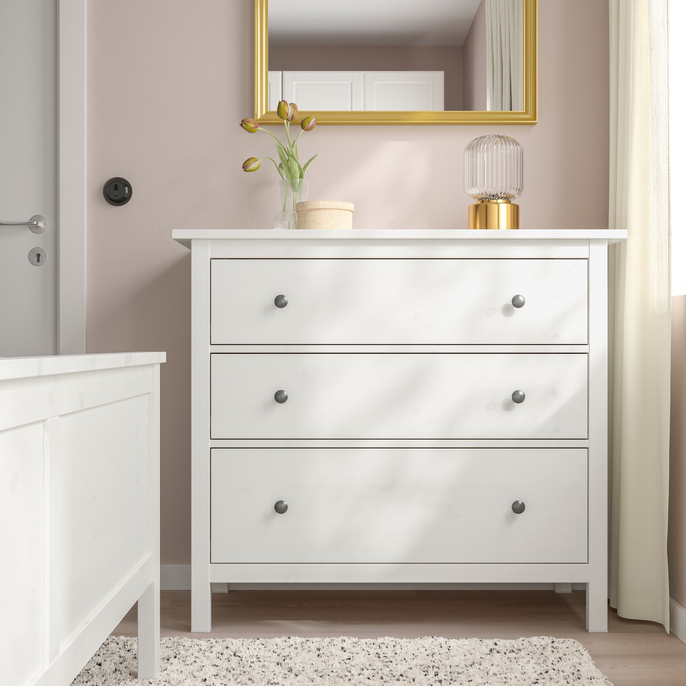 IKEA HEMNES 3-drawer dresser, white stain, 42 1/2x37 3/4 | IKEA US
