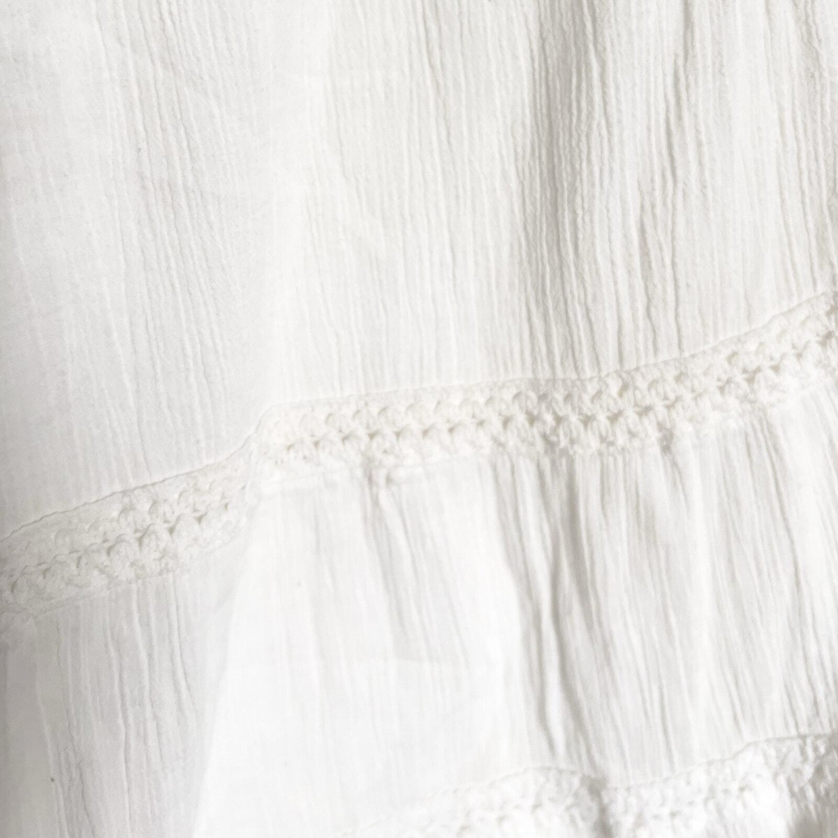 Vintage Y2K Skirt Midi Prairie Tiered Barfani White Boho Western Small Cotton | eBay US