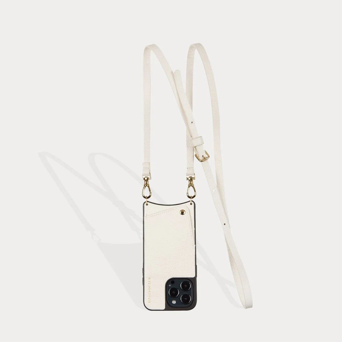 Emma Pebble Leather Crossbody Bandolier - Ivory/Gold | Bandolier