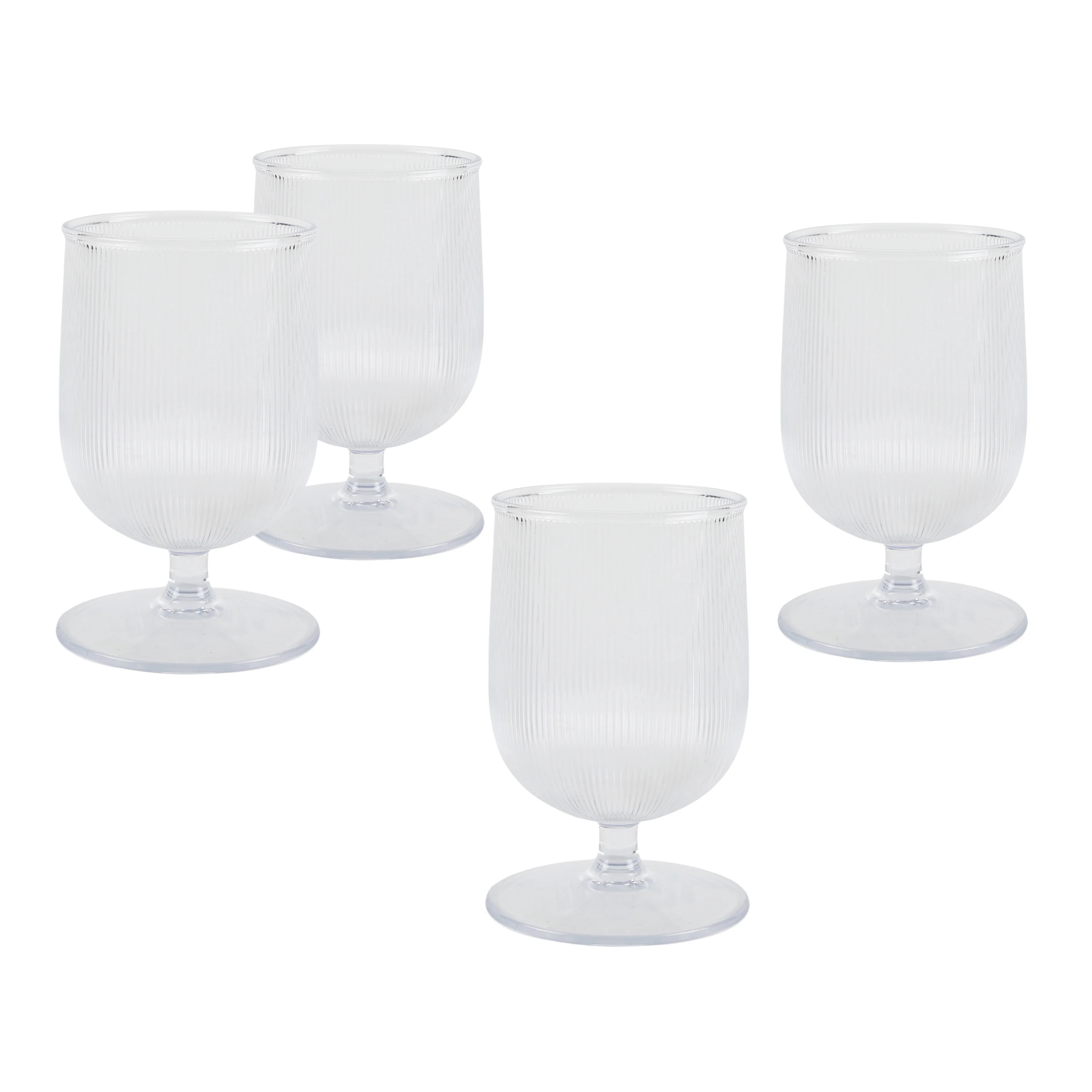 Better Homes & Gardens 4-Piece Clear Ribbed Tritan Goblet Set | Walmart (US)