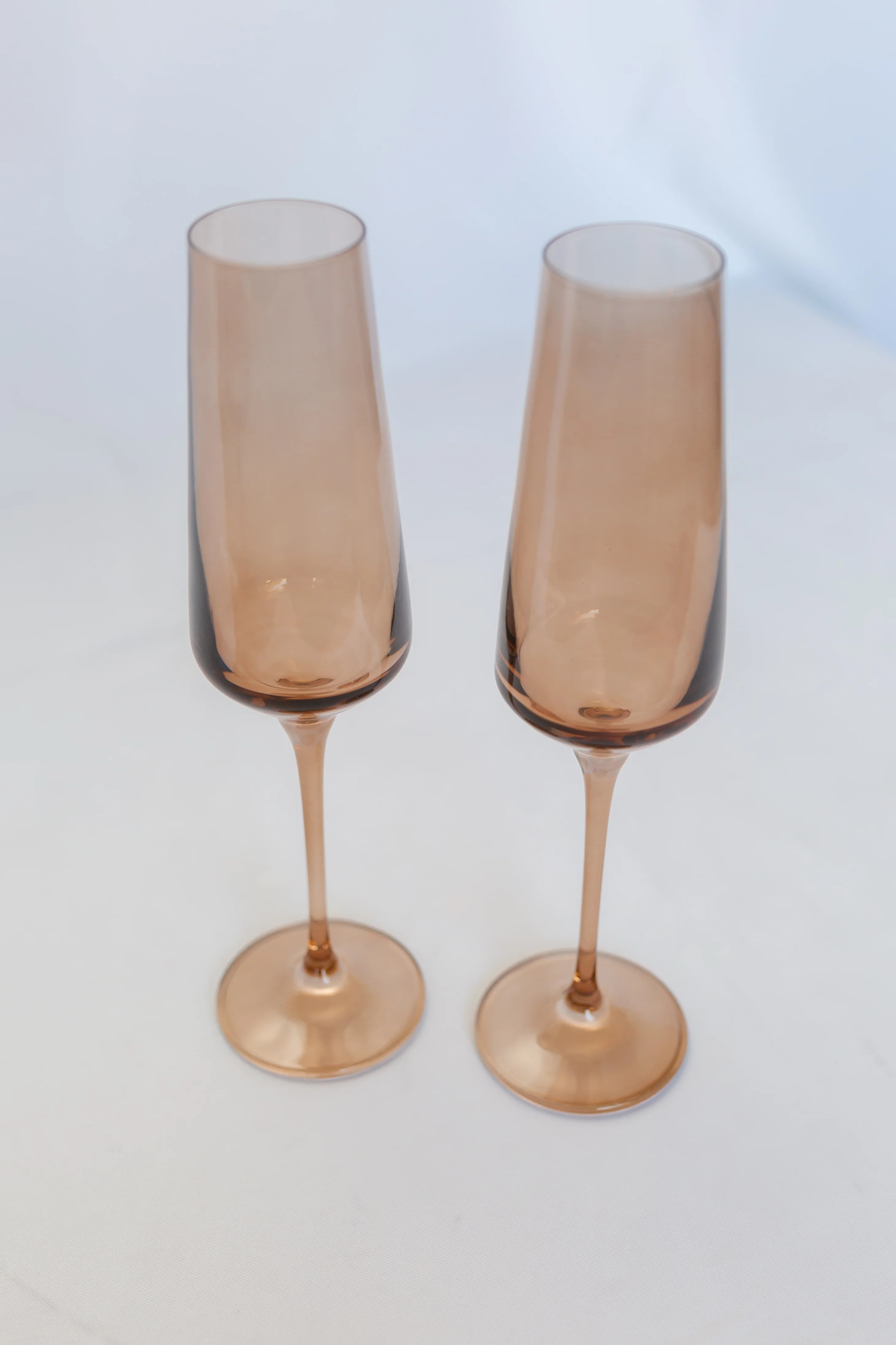 Estelle Colored Champagne Flute - Set of 2 {Amber Smoke} | Estelle Colored Glass
