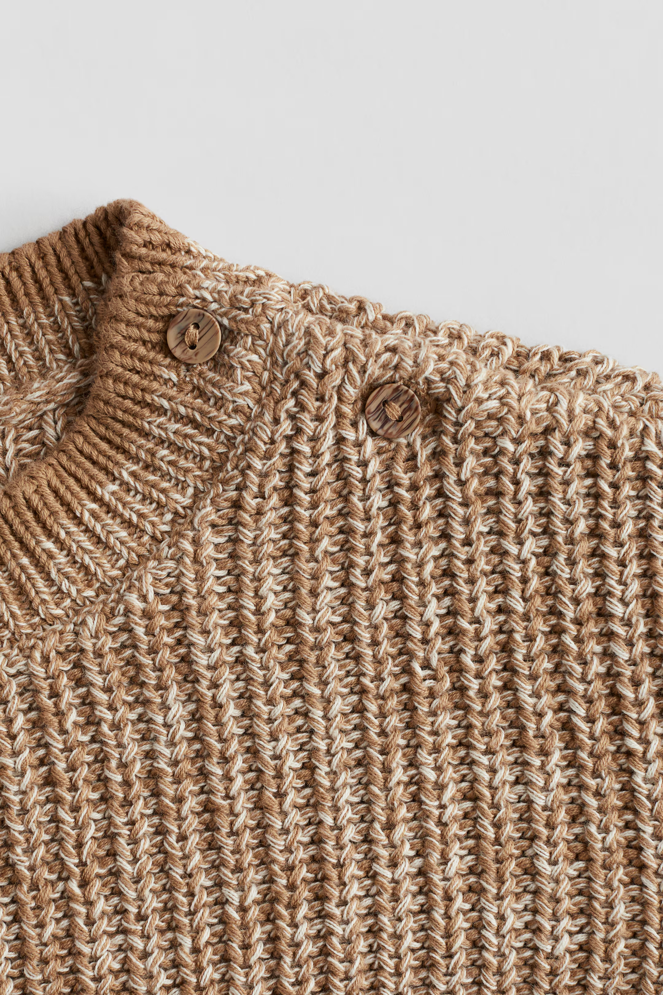 Cotton Knit Sweater - Round Neck - Long sleeve - Beige - Kids | H&M US | H&M (US + CA)