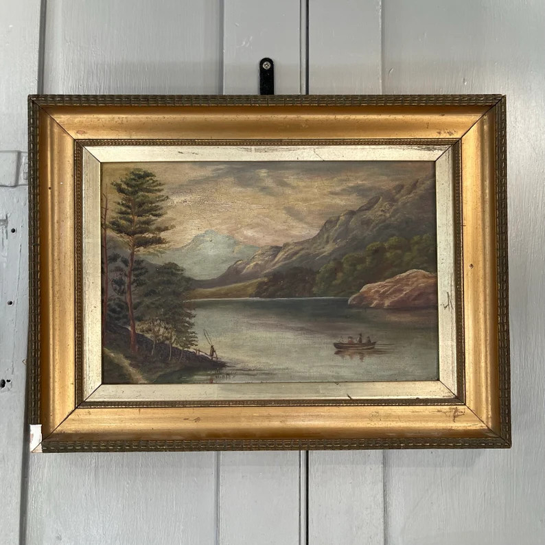 Antique Scottish Landscape Oil Painting of Loch and Mountains | Etsy | Etsy (US)