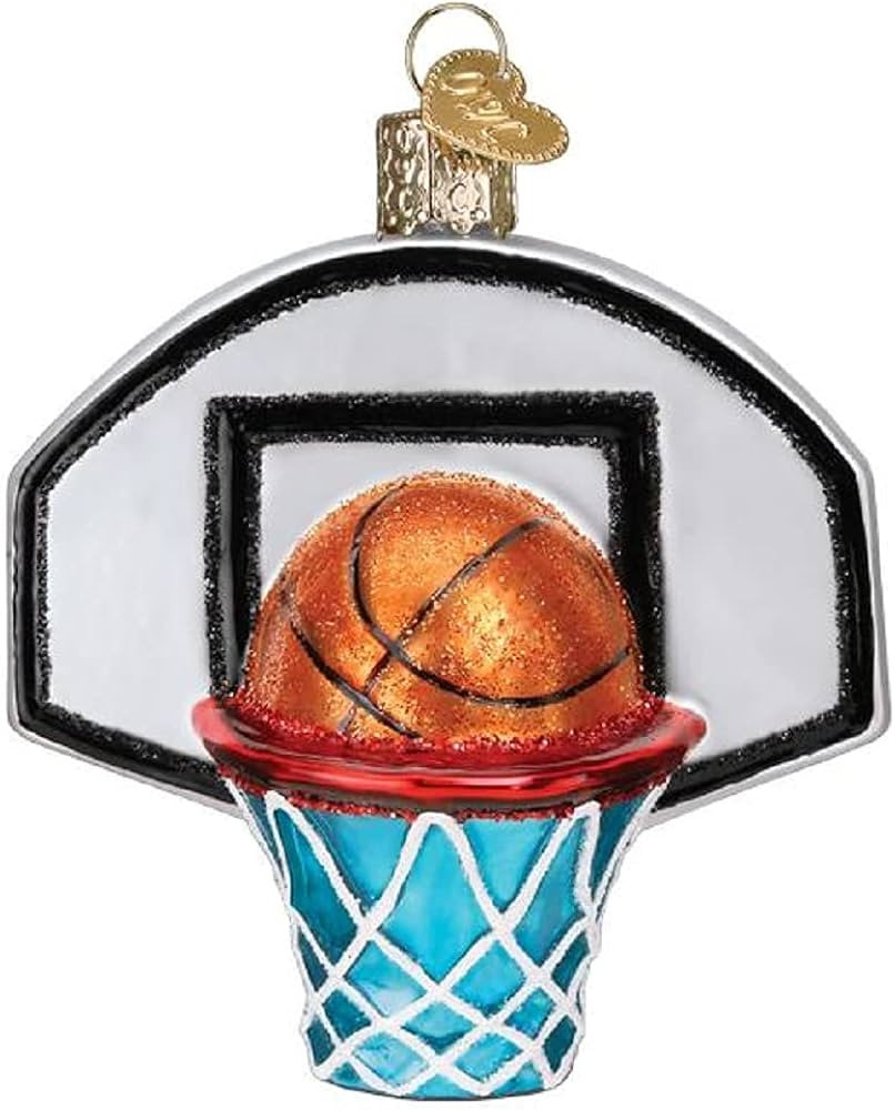 Old World Christmas Basketball Hoop Glass Blown Ornament for Christmas Tree, Handcrafted Holiday ... | Amazon (US)