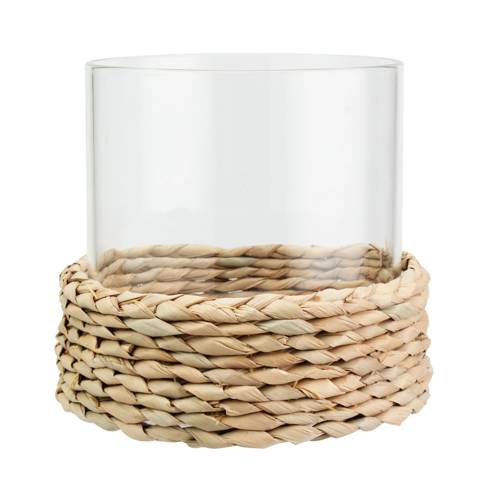 Better Homes & Gardens Decorative Hyacinth Hurricane Pillar Candle Holder, Brown | Walmart (US)