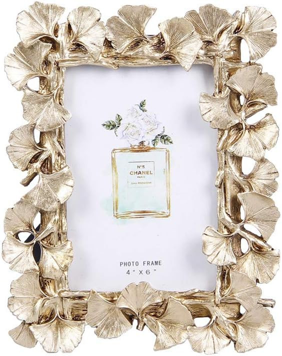 Photo Frame, 6 Inch Vintage Resin Gold Photo Frame | Amazon (US)