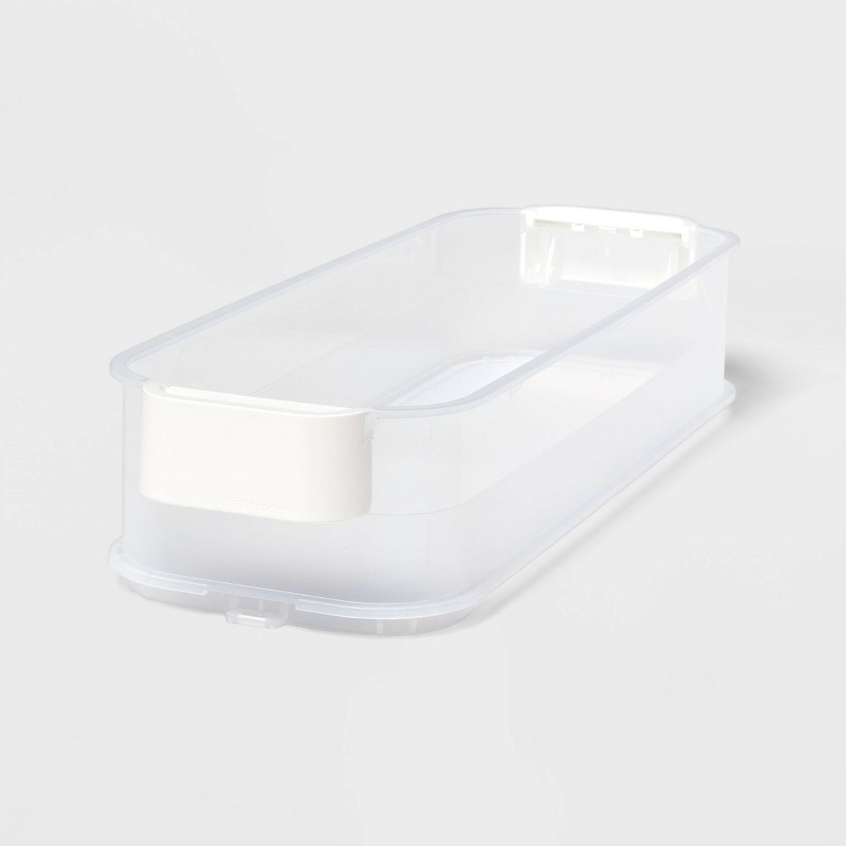 Click in Place 3qt Clear Shallow Slim Plastic Storage Bin with White Latch for Home and Office Or... | Target