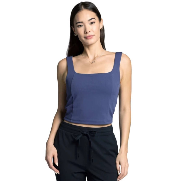Women's Thread & Supply Clara Square Neck Tank Top Medium Crown Blue Rib | Scheels
