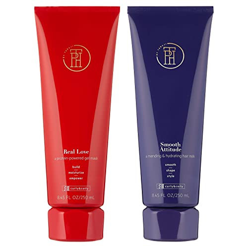 TPH by Taraji Scalp Smooth Attitude Mending Hair Milk Curl Cream for Curly & Coily Hair, Hair Mask & Deep Conditioner with Coconut Oil | Sulfate Free, White, Clear, 8.45 Fl Oz (Pack of 2) | Amazon (US)