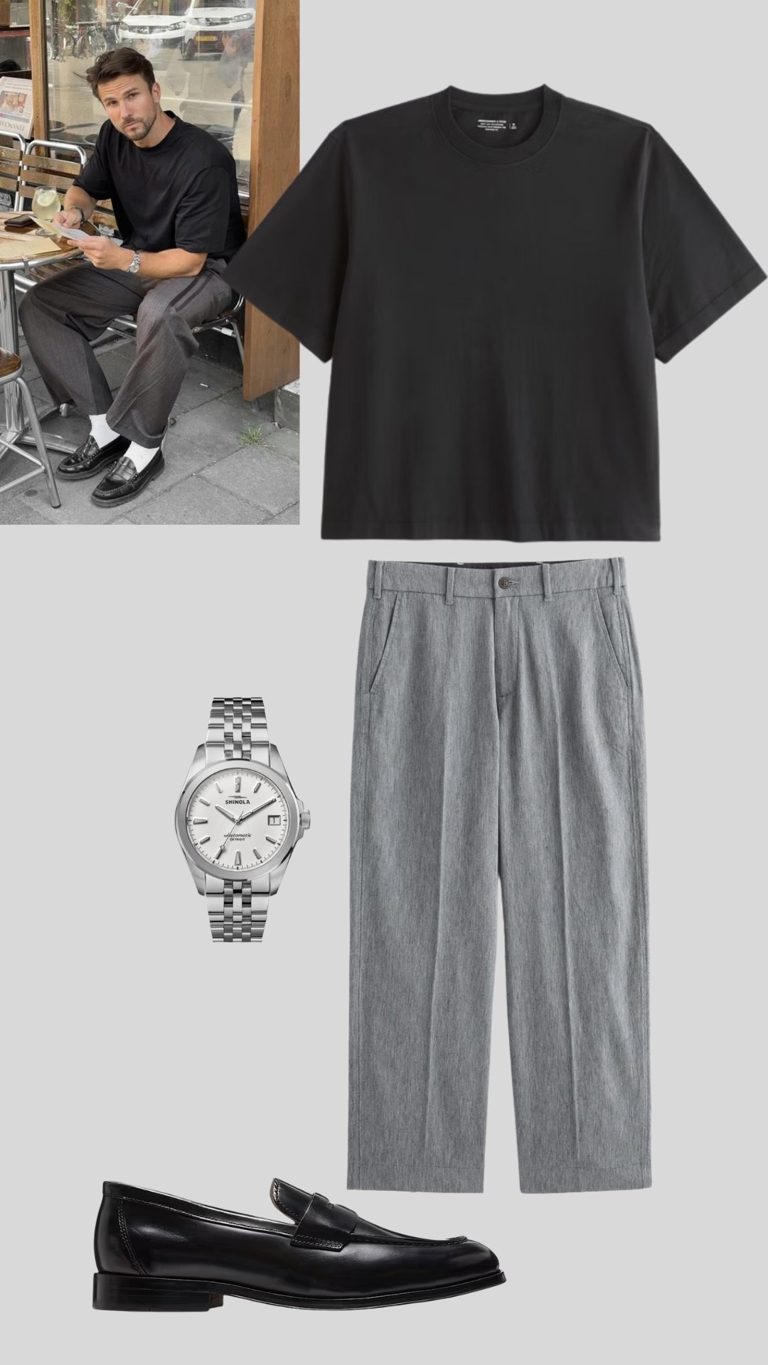 Clean, elevated, and easy to recreate. Black tee + pleated trousers + loafers is one of those formulas that always looks expensive without trying too hard. Perfect summer dinner fit.

#mensfashion #mensstyle #oldmoneystyle #summerstyle #quietluxury #mensoutfits #loafers

#LTKxAbercrombie #LTKdayinmylife #LTKgrwm