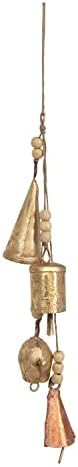 Creative Co-Op Metal Bell Cluster with Wood Beads and Jute String, Distressed Copper And Gold Fin... | Amazon (US)