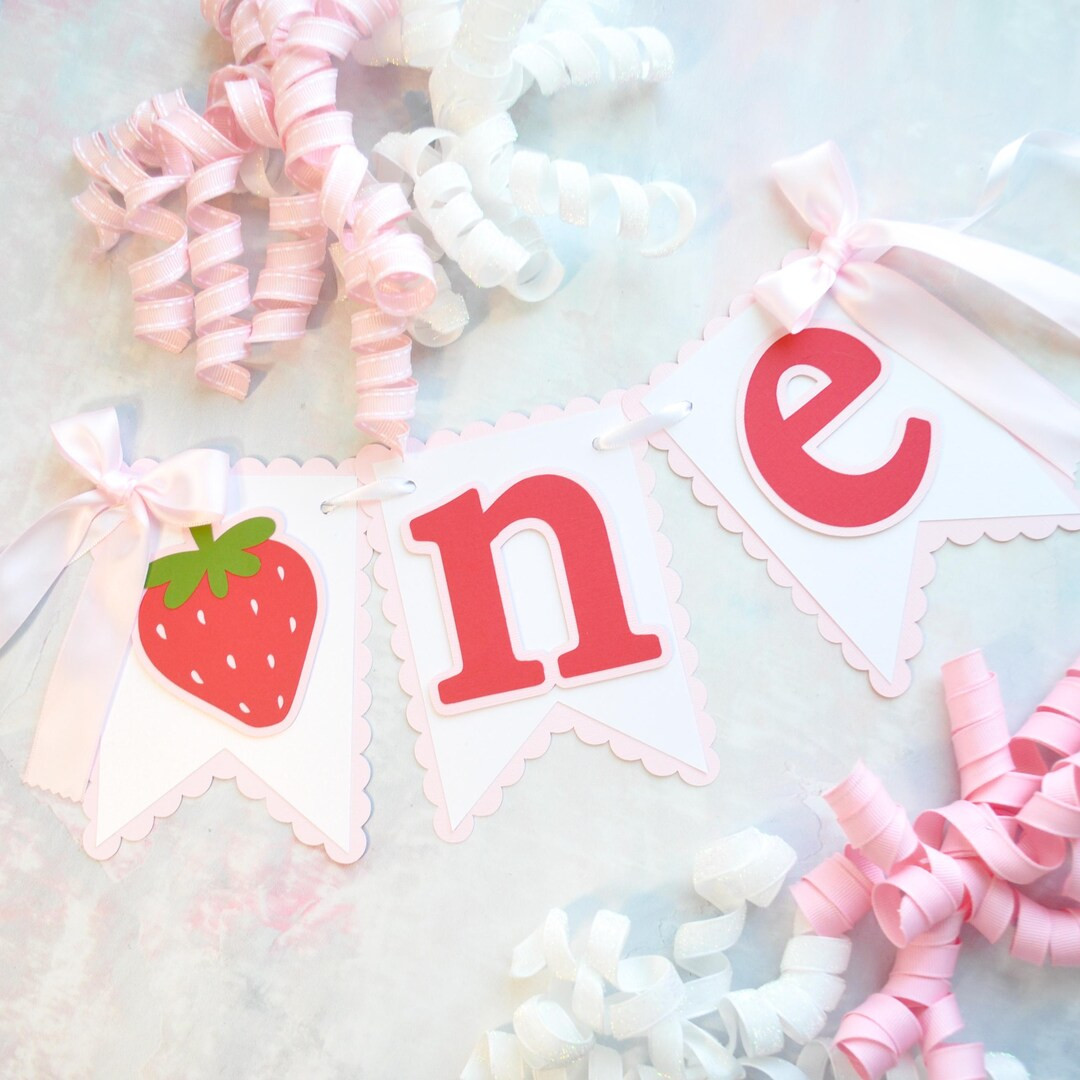 Strawberry First Birthday High Chair Banner, Berry Sweet Decor - Etsy | Etsy (US)