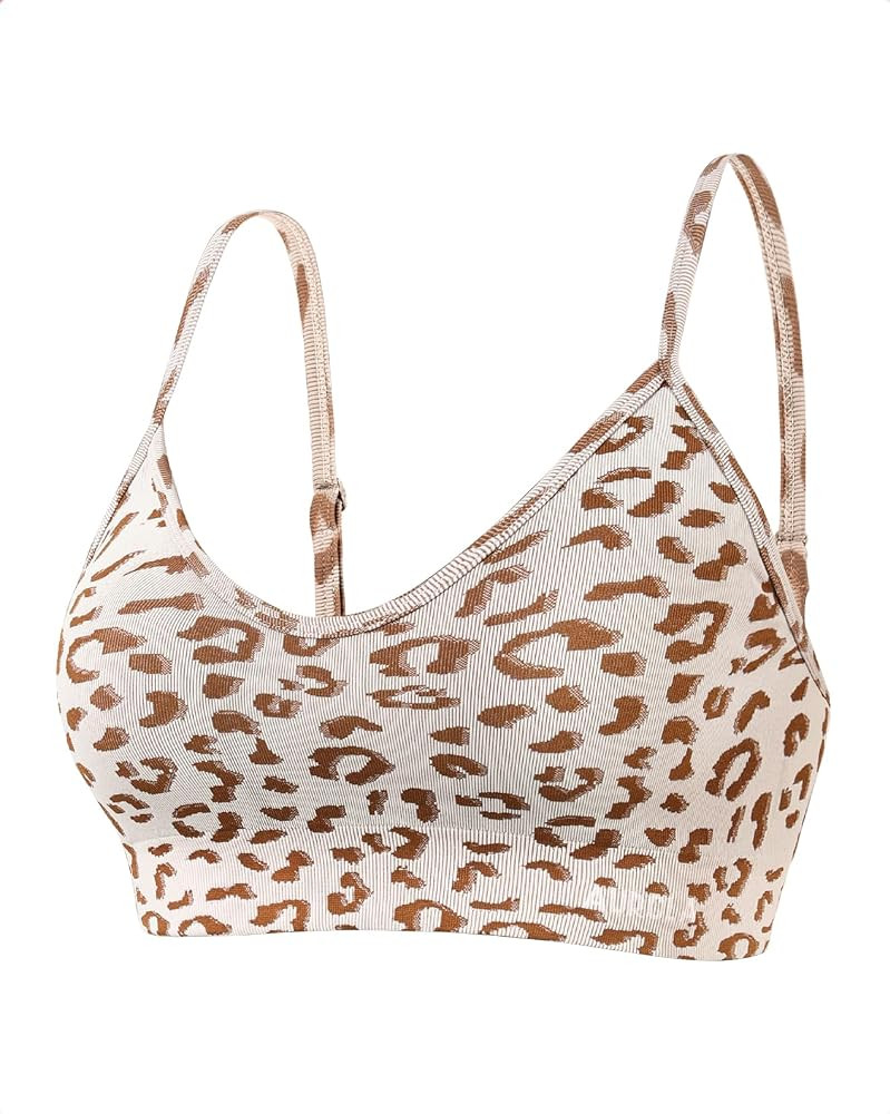 AUROLA Leopard Sports Bras for Women,Backless Padded Strappy Seamless Workout Gym Yoga Active Top... | Amazon (US)