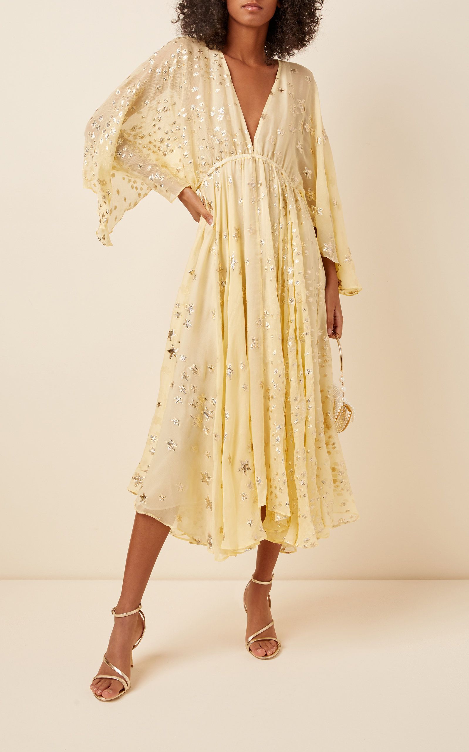 Solana Flowing Silk-Blend Midi Dress | Moda Operandi Global