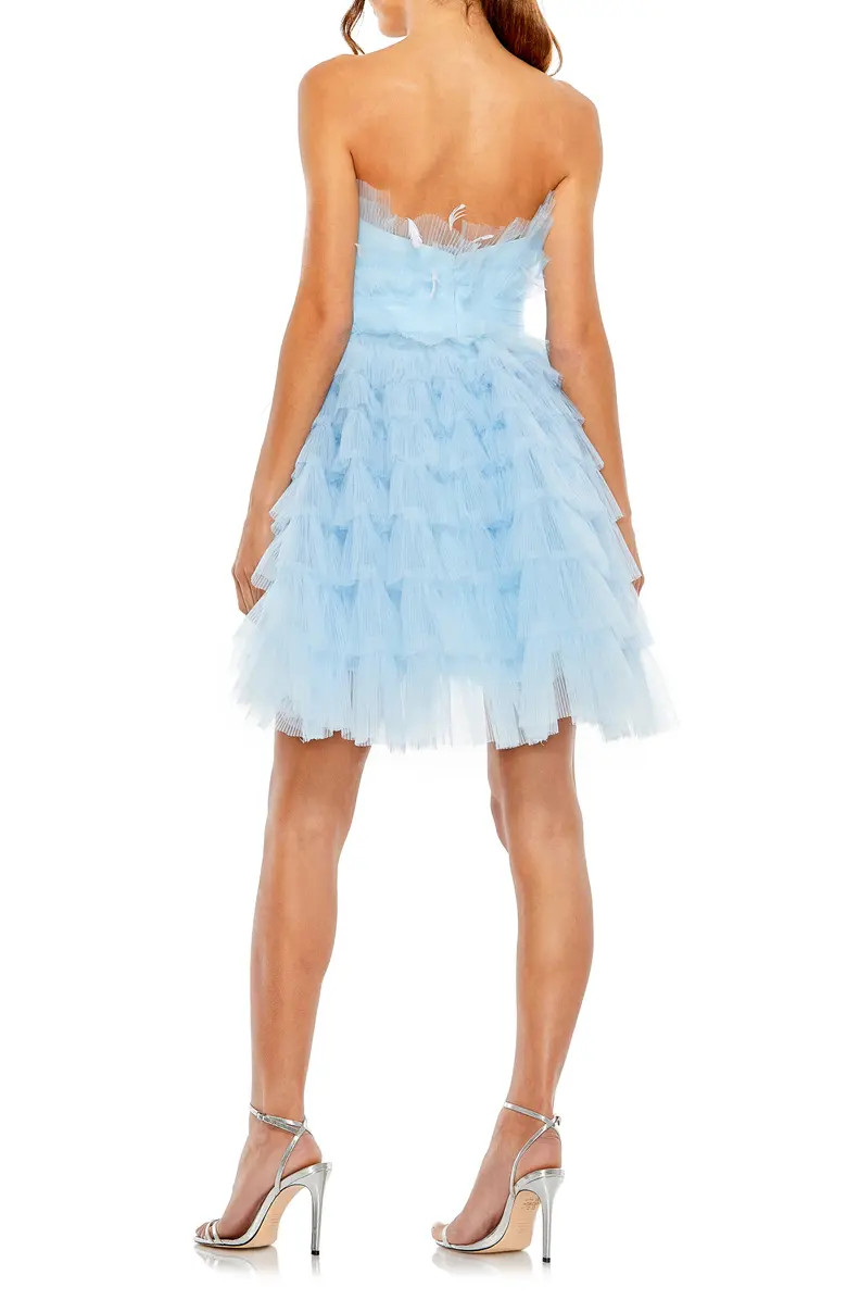 Feather Tulle Strapless Minidress | Nordstrom