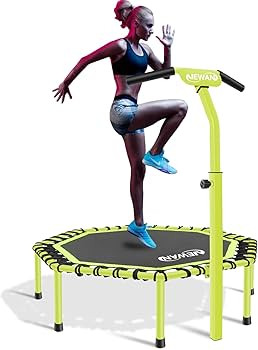 Newan 48" Fitness Trampoline with Adjustable Handle Bar, Silent Trampoline Bungee Rebounder Jumpi... | Amazon (US)
