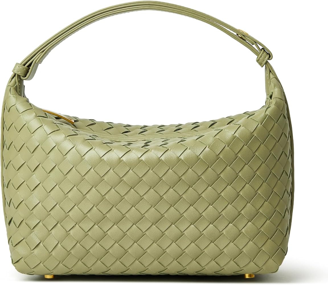 Small Woven Hand Tote Bag For Women Braided Top Handle Shoulder Purse Underarm Clutch Handbags | Amazon (US)