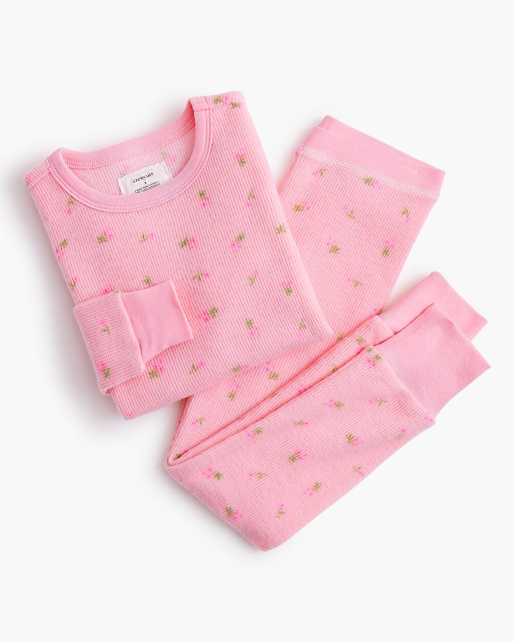 Girls' long-sleeve floral waffle pajama set | J.Crew Factory