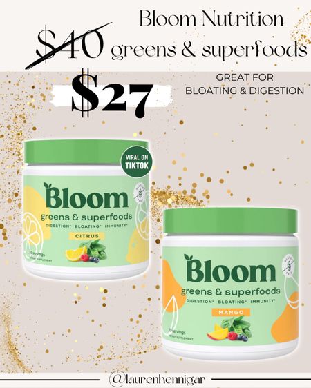 AMAZON DEAL OF THE DAY - Viral on TikTok for great results with bloating, constipation & digestion!! even is a probiotic to keep your gut health happy - your gut IS your second brain!! 

I just bought the citrus flavor and heard to mix it in with some orange juice!

bloom nutrition greens and superfoods on amazon, amazon deal of the day, tiktok famous

#LTKFind #LTKsalealert #LTKfit