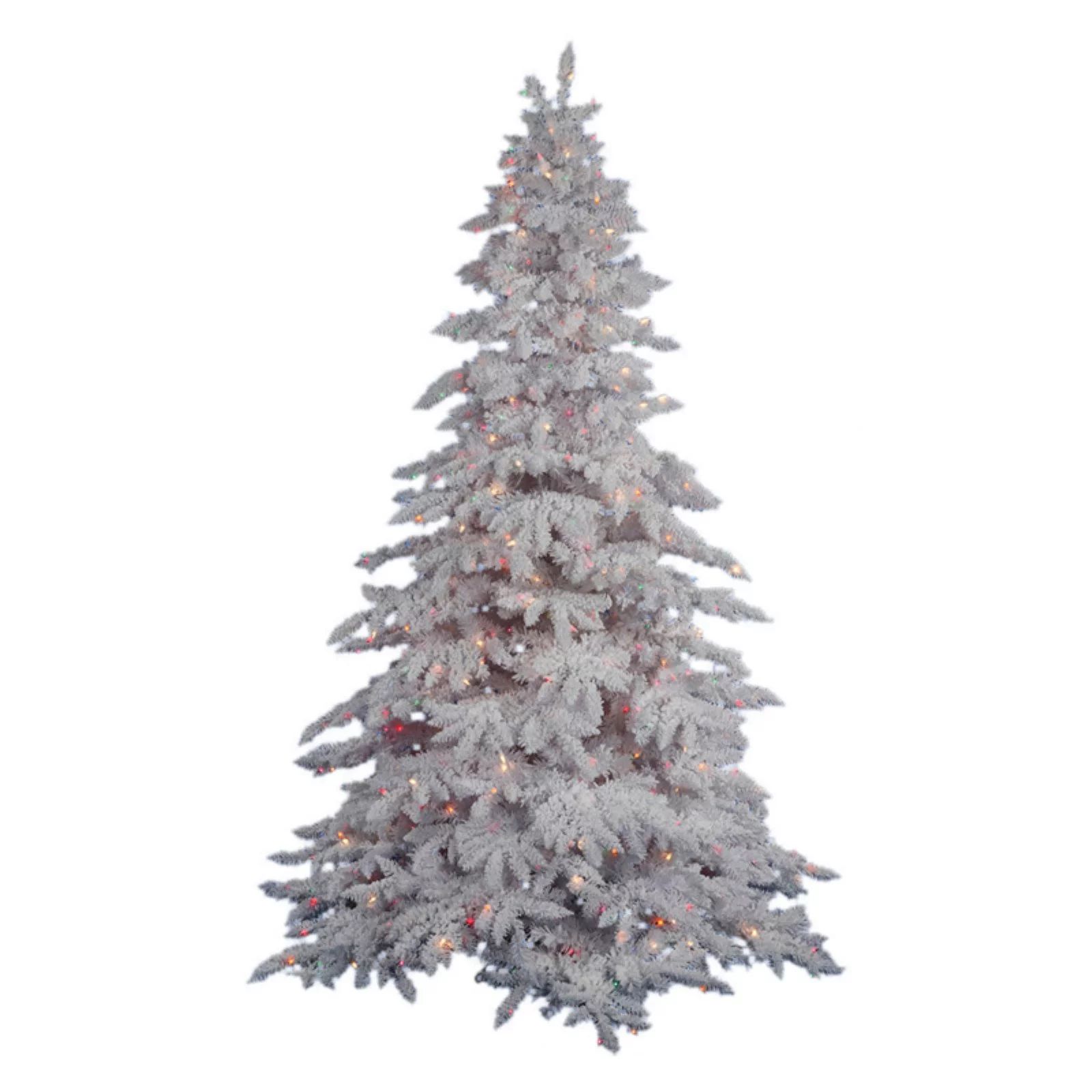 Vickerman Flocked White Spruce Pre-lit Christmas Tree - Walmart.com | Walmart (US)